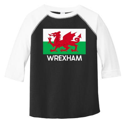 Wrexham Wales Welsh Flag Baner Y Ddraig Goch Toddler Fine Jersey T-Shirt