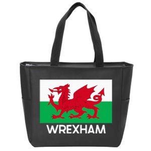 Wrexham Wales Welsh Flag Baner Y Ddraig Goch Zip Tote Bag