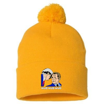 Wub Wub Wub Dubstep Merch Funny Meme Edm Dj Riddim Music Gag Pom Pom 12in Knit Beanie