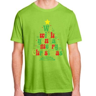 We Wish You A Merry Christmas Tree Holiday Matching Pajamas Gift Adult ChromaSoft Performance T-Shirt