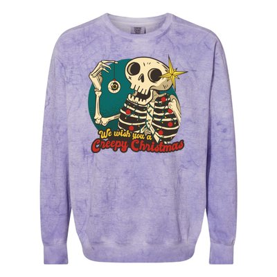 We Wish You A Creepy Christmas Colorblast Crewneck Sweatshirt