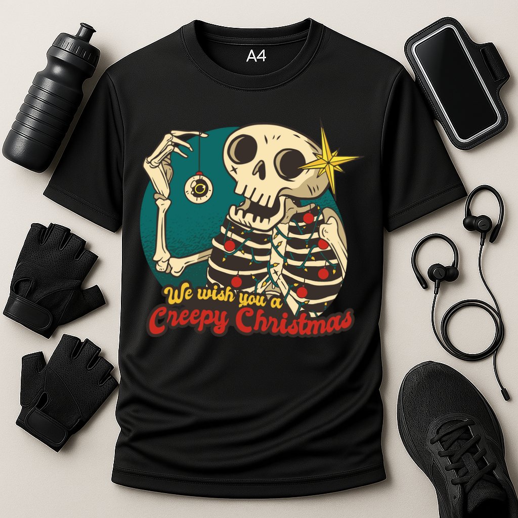 We Wish You A Creepy Christmas Cooling Performance Crew T-Shirt