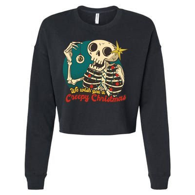 We Wish You A Creepy Christmas Cropped Pullover Crew