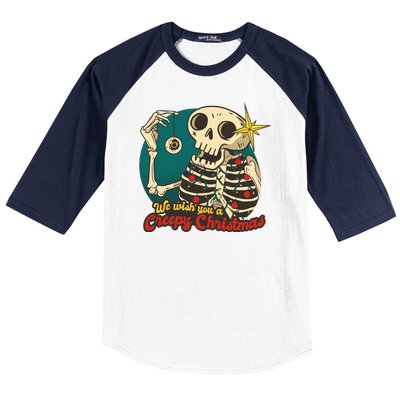 We Wish You A Creepy Christmas Baseball Sleeve Shirt