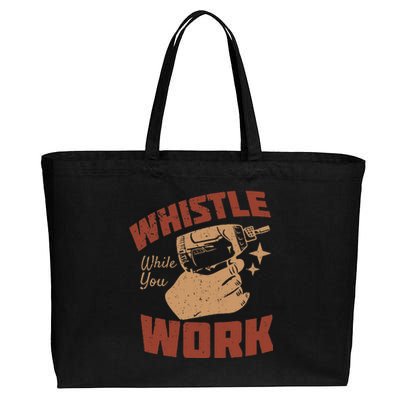 Whistle While You Work Cotton Canvas Jumbo Tote