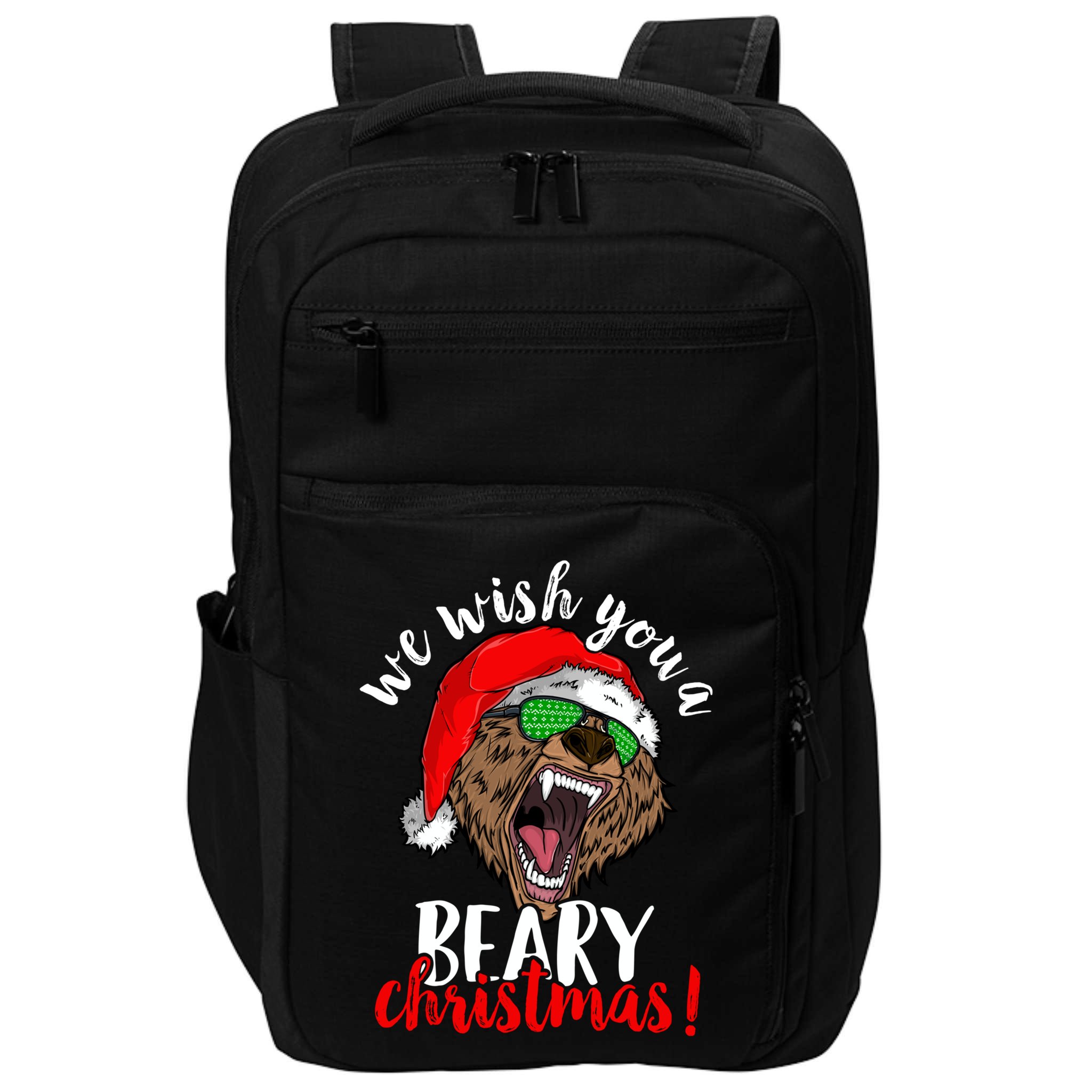 We Wish You A Beary Christmas Santa Bear Impact Tech Backpack
