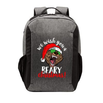 We Wish You A Beary Christmas Santa Bear Vector Backpack