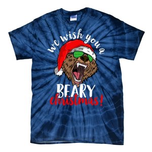 We Wish You A Beary Christmas Santa Bear Tie-Dye T-Shirt