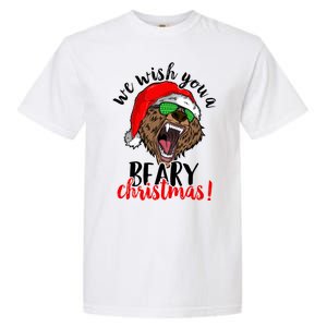 We Wish You A Beary Christmas Santa Bear Garment-Dyed Heavyweight T-Shirt