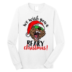 We Wish You A Beary Christmas Santa Bear Long Sleeve Shirt