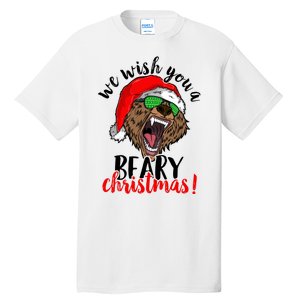 We Wish You A Beary Christmas Santa Bear Tall T-Shirt