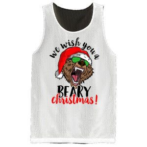 We Wish You A Beary Christmas Santa Bear Mesh Reversible Basketball Jersey Tank