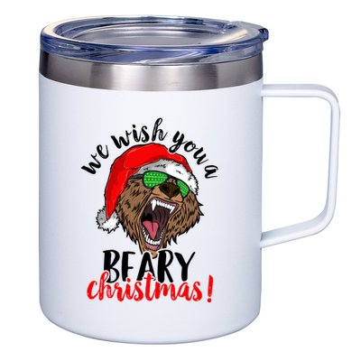 We Wish You A Beary Christmas Santa Bear 12oz Stainless Steel Coffee Mug
