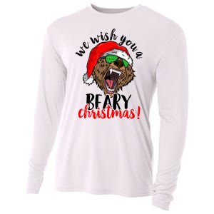 We Wish You A Beary Christmas Santa Bear Cooling Performance Long Sleeve Crew