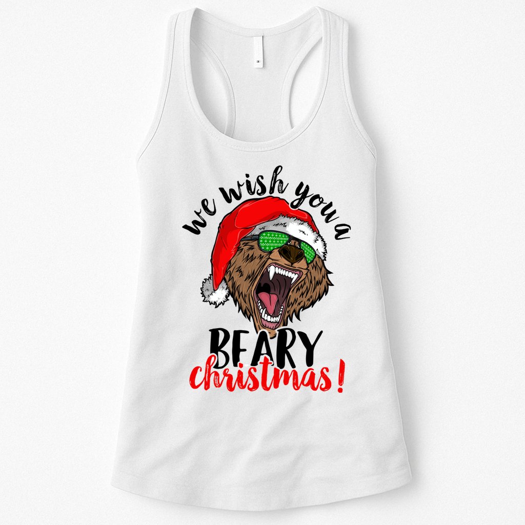 We Wish You A Beary Christmas Santa Bear Womens Tank Top