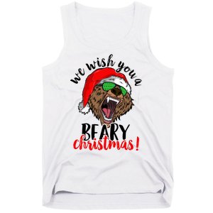 We Wish You A Beary Christmas Santa Bear Tank Top