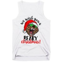 We Wish You A Beary Christmas Santa Bear Tank Top