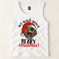 We Wish You A Beary Christmas Santa Bear Tank Top