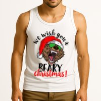 We Wish You A Beary Christmas Santa Bear Tank Top