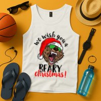 We Wish You A Beary Christmas Santa Bear Tank Top