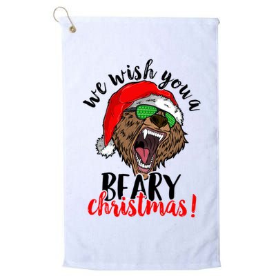 We Wish You A Beary Christmas Santa Bear Golf Towel