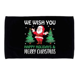 We Wish You Happy Holidays And Merry Christmas Great Gift Microfiber Hand Towel