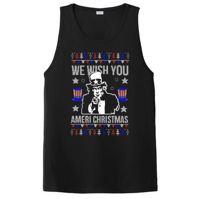 We Wish You Ameri Christmas Funny America Usa Ugly Christmas PosiCharge Competitor Tank