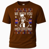 We Wish You Ameri Christmas Funny America Usa Ugly Christmas Cooling Performance Crew T-Shirt