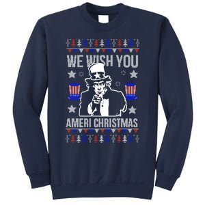 We Wish You Ameri Christmas Funny America Usa Ugly Christmas Sweatshirt