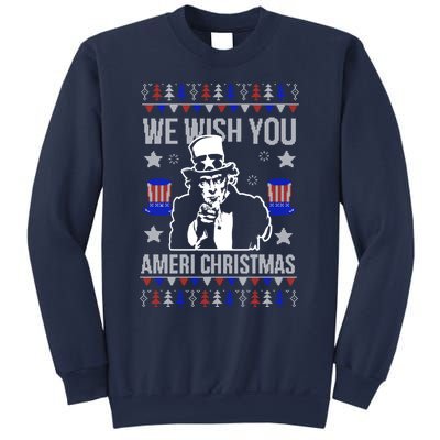 We Wish You Ameri Christmas Funny America Usa Ugly Christmas Sweatshirt