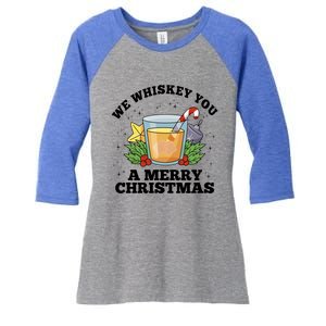 We Whiskey You A Merry Christmas Wish Pajama Pj Ing Gift Women's Tri-Blend 3/4-Sleeve Raglan Shirt