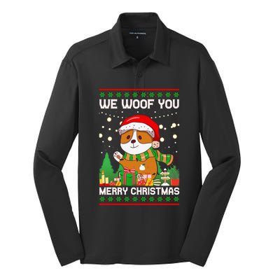 We Woof You A Merry Christmas Gift Silk Touch Performance Long Sleeve Polo