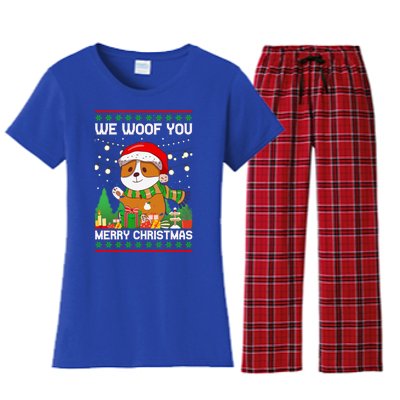 We Woof You A Merry Christmas Gift Women's Flannel Pajama Set