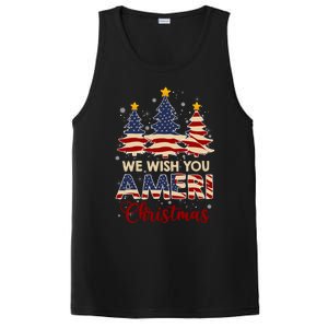 We Wish You Ameri Christmas American Flag Xmas Tree Great Gift PosiCharge Competitor Tank