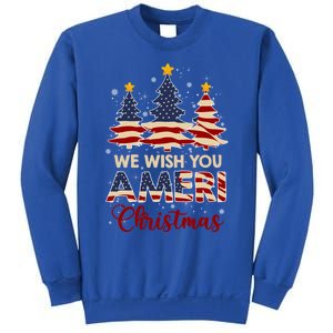 We Wish You Ameri Christmas American Flag Xmas Tree Great Gift Sweatshirt