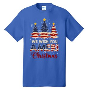 We Wish You Ameri Christmas American Flag Xmas Tree Great Gift Tall T-Shirt