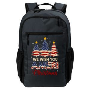 We Wish You Ameri Christmas American Flag Xmas Tree Great Gift Daily Commute Backpack