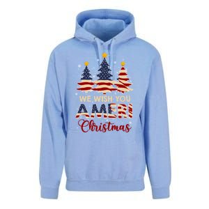 We Wish You Ameri Christmas American Flag Xmas Tree Great Gift Unisex Surf Hoodie