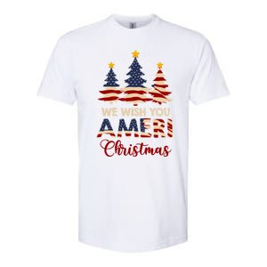 We Wish You Ameri Christmas American Flag Xmas Tree Great Gift Softstyle CVC T-Shirt