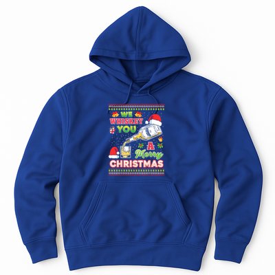 We Whiskey You A Merry Christmas Wish Pajama Ing Santa Gift Hoodie