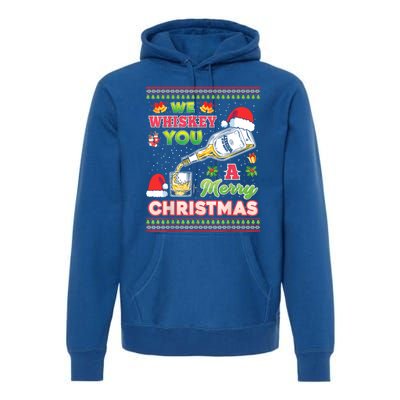 We Whiskey You A Merry Christmas Wish Pajama Ing Santa Gift Premium Hoodie