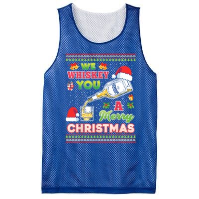 We Whiskey You A Merry Christmas Wish Pajama Ing Santa Gift Mesh Reversible Basketball Jersey Tank