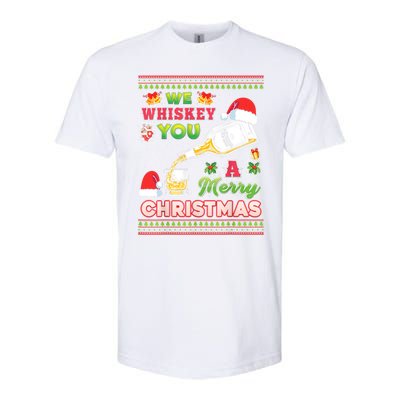 We Whiskey You A Merry Christmas Wish Pajama Ing Santa Gift Softstyle CVC T-Shirt