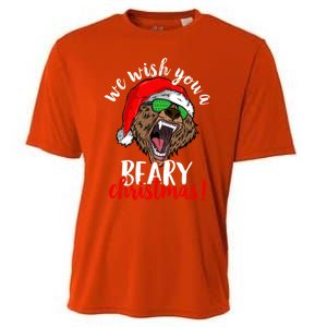 We Wish You A Beary Christmas Santa Bear Xmas Sunglasses Funny Gift Cooling Performance Crew T-Shirt