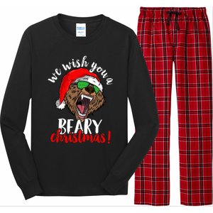 We Wish You A Beary Christmas Santa Bear Xmas Sunglasses Funny Gift Long Sleeve Pajama Set