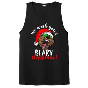 We Wish You A Beary Christmas Santa Bear Xmas Sunglasses Funny Gift PosiCharge Competitor Tank