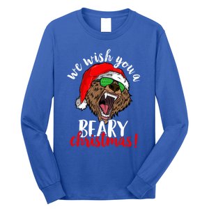 We Wish You A Beary Christmas Santa Bear Xmas Sunglasses Funny Gift Long Sleeve Shirt