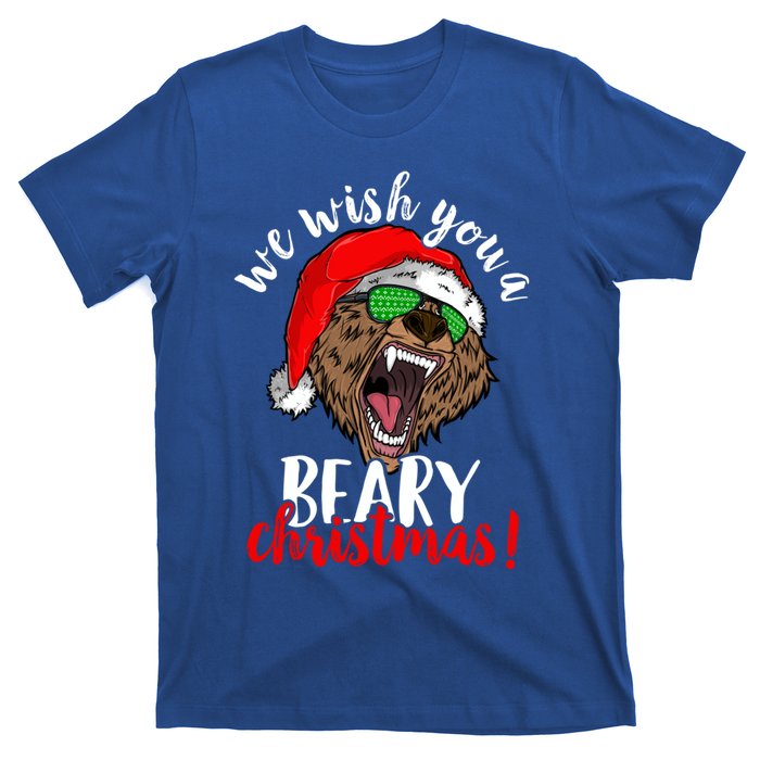 We Wish You A Beary Christmas Santa Bear Xmas Sunglasses Funny Gift T-Shirt