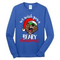 We Wish You A Beary Christmas Santa Bear Xmas Sunglasses Funny Gift Tall Long Sleeve T-Shirt