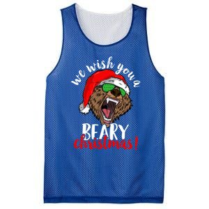 We Wish You A Beary Christmas Santa Bear Xmas Sunglasses Funny Gift Mesh Reversible Basketball Jersey Tank